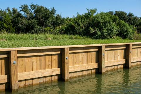 wooden bulkhead shoreline protection