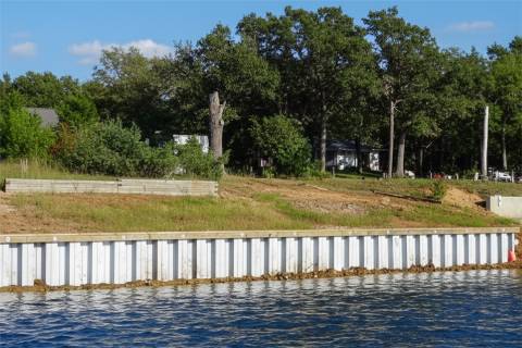 white vinyl bulkhead shoreline protection