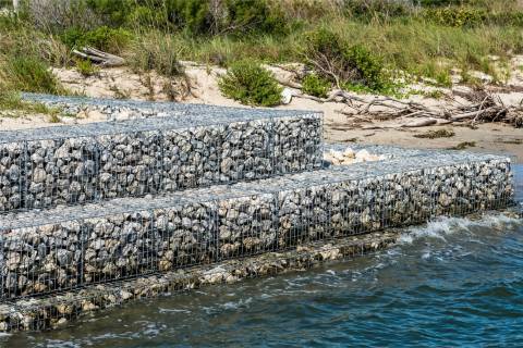 multi-level gabion seawall breakwater