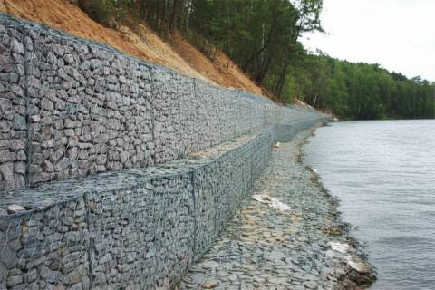 gabion retaining wall slope stabilization
