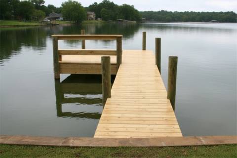 wooden pier boat dock waterfront construction piling