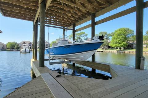 covered boat dock lift piles