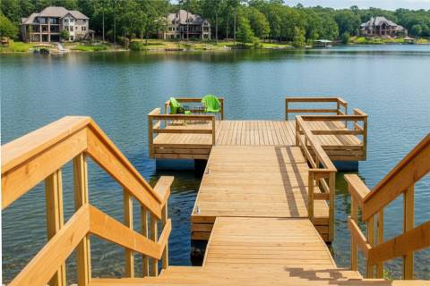 wooden pier stairs railing platform