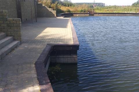 paver walkway retaining wall waterfront construction