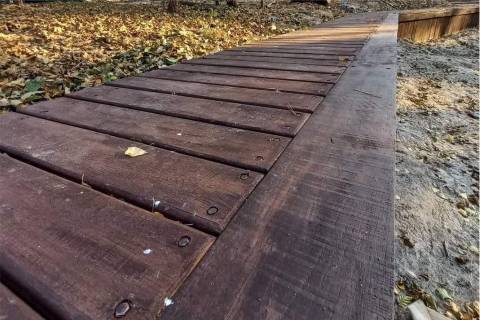wooden boardwalk timber decking garden path detail