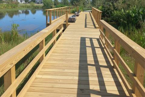 wooden bridge boardwalk fencing construction