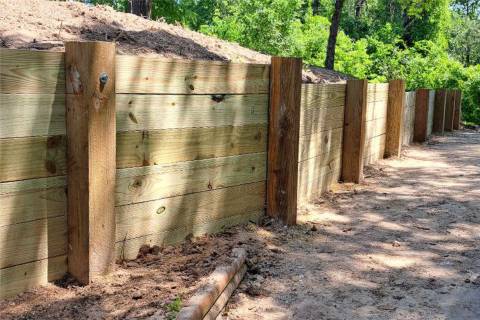 wooden retaining wall posts construction
