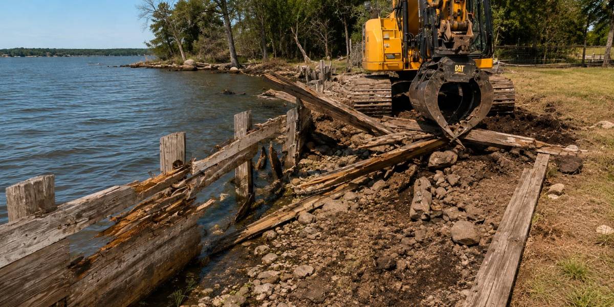 Waterfront Structure Demolition in Beach City, TX