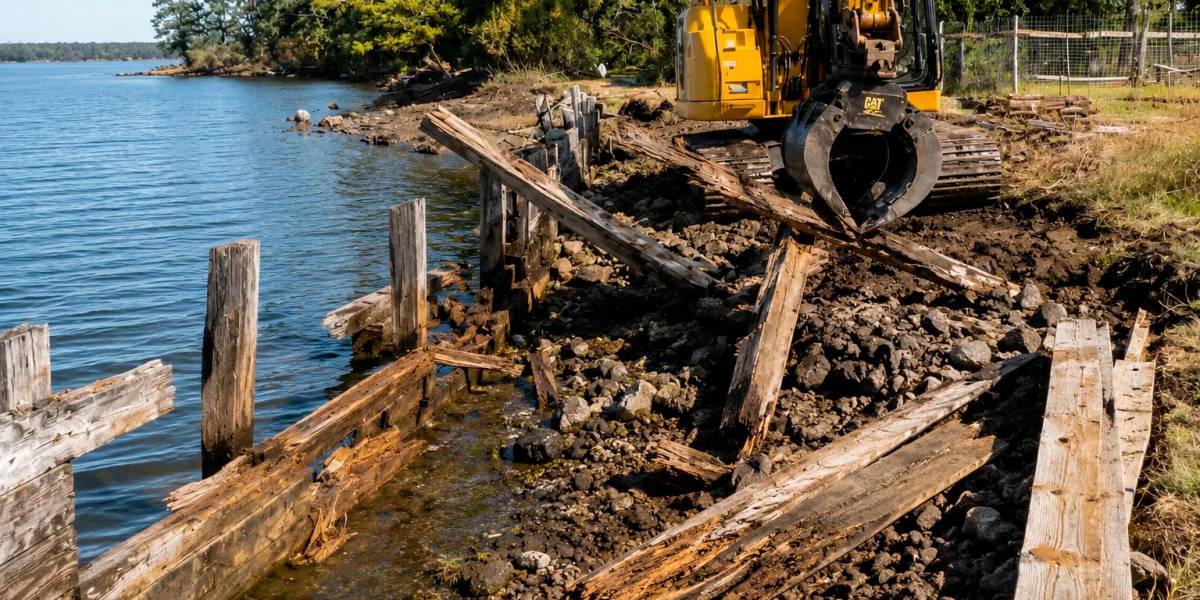 Waterfront Structure Demolition in Crystal Beach, TX