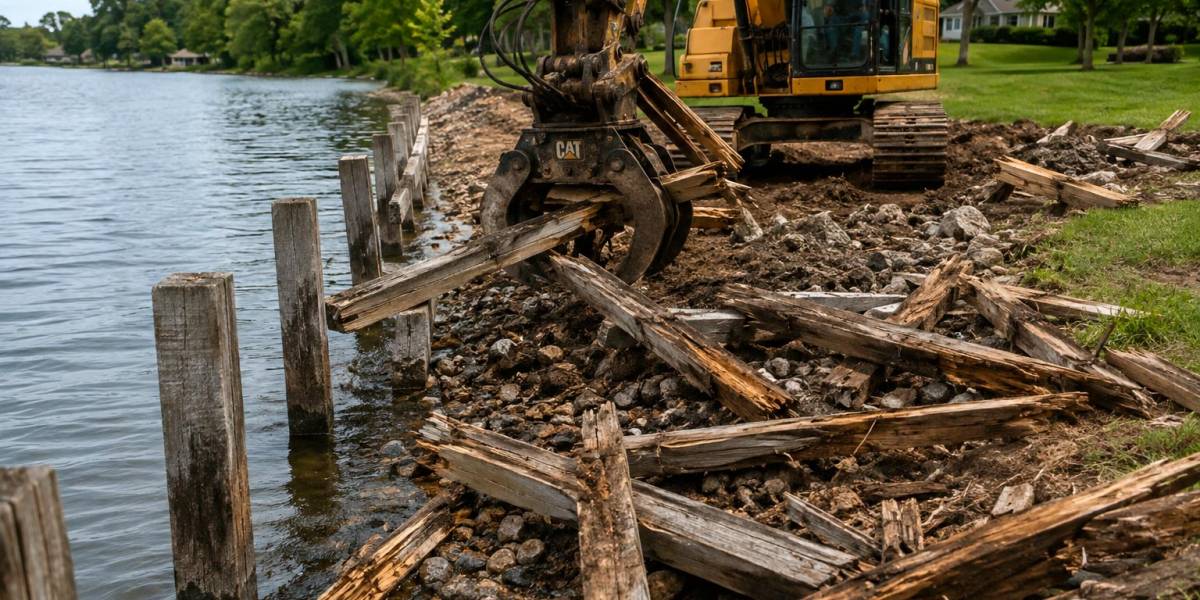 Waterfront Structure Demolition in Follets Island, TX