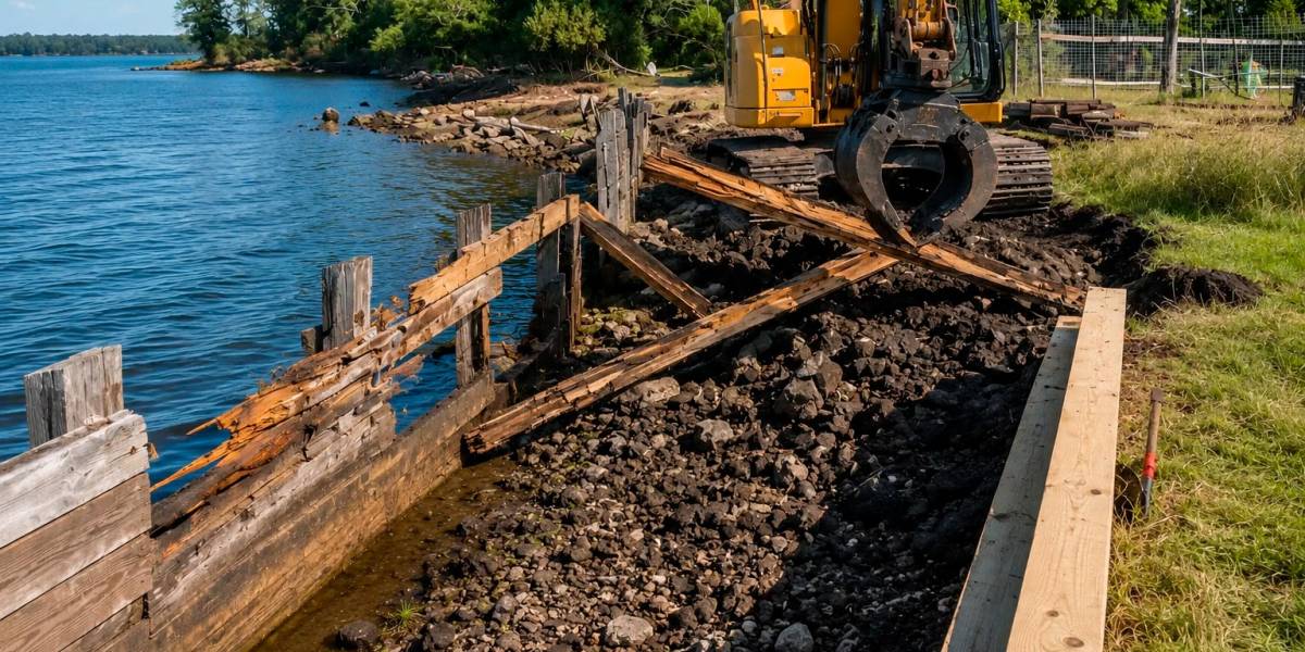 Waterfront Structure Demolition in High Island, TX