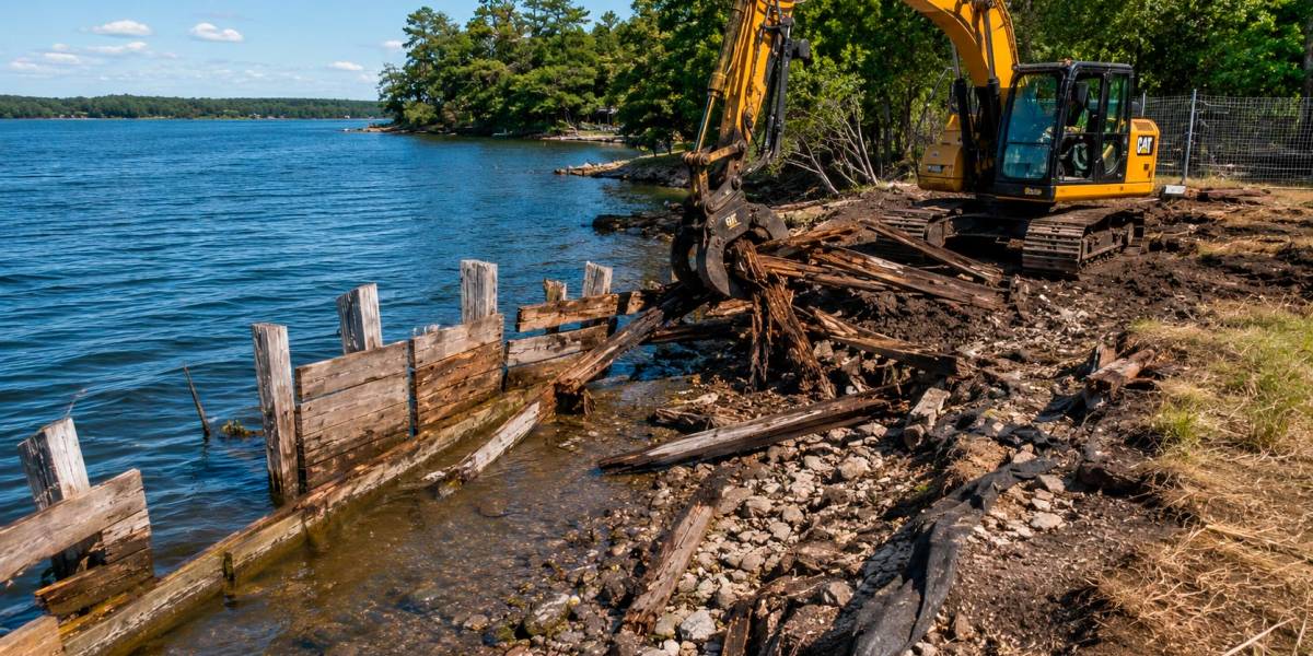 Waterfront Structure Demolition in Indianola, TX